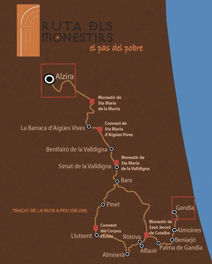 La ruta a pie de los monasterios Valenciana